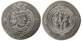 SASANIAN KINGS. Khosrau II, (590-628 AD). AR Drachm. LYW (Rev Ardashir), year 30