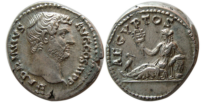 ROMAN EMPIRE. Hadrian. 117-138 AD. AR Denarius (3.52 gm; 19 mm)."Travel Series"....