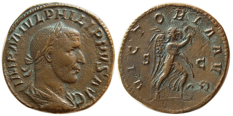 ROMAN EMPIRE. Philip I, the Arab. 242-249 AD. Æ Sestertius (22.17 gm; 30 mm). St...