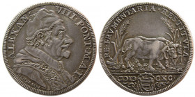 ITALY, Papal States. Alexander VIII, 1689-1691. AR Testone.