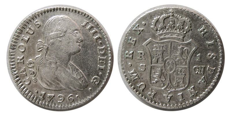 SPAIN. Charles IV (Carolus IIII.) 1788-1808. One Real (2.91 gm; 20 mm). dated 17...