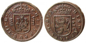 SPAIN, Philip III, 1598-1620 Æ 8 Maravedis. Segovia, dated 1619.