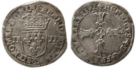 FRANCE. Henry IV. 1589-1610 AD. AR Quart d' Ecu.  Bayonne mint.