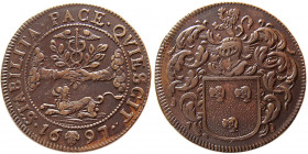 SPAINISH-NETHERLANDS, 1697. Æ Jeton.