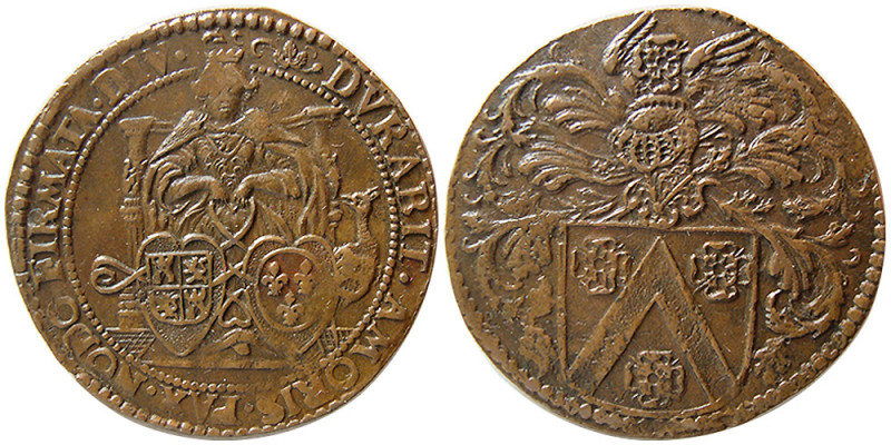 SPAINISH-NETHERLANDS, 1680. Æ Jeton (5.85 gm; 31 mm). Brussels. Nice brown patin...