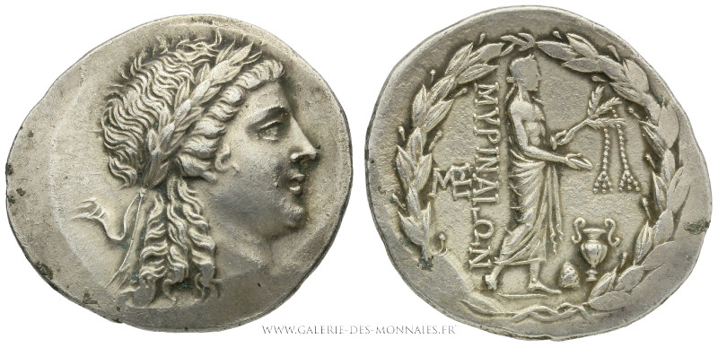 ÉOLIDE - MYRHINA, Tétradrachme frappé après 189 av. J.-C., (Argent - 16,94 g - 3...