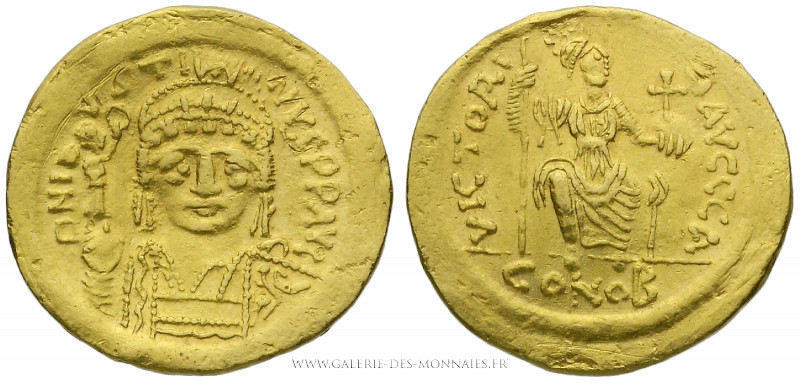 JUSTIN II (565-578), Solidus frappé à Constantinople, (Or - 4,36 g - 19,9 mm - 6...