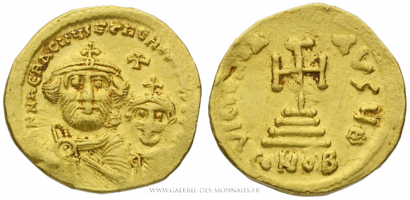 HÉRACLIUS et HÉRACLIUS CONSTANTIN (613-630), Solidus frappé à Constantinople, (O...