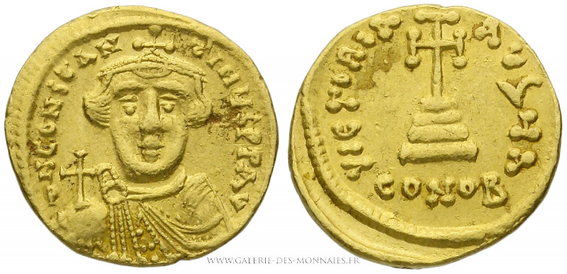 CONSTANT II (641-668), Solidus frappé à Constantinople, (Or - 4,41 g - 19,3 mm -...