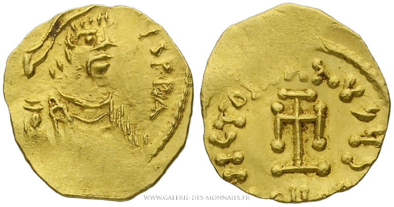 CONSTANTIN IV (668-685), Trémissis frappé à Constantinople, (Or - 1,49 g - 15,7 ...