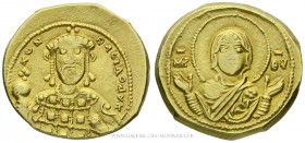 CONSTANTIN X Ducas (1059-1067), Nomisma tétartèron frappé à Constantinople, (Or - 4,05 g - 18,4 mm - 6h)
A/ Buste de la Vierge Marie nimbé de face.
...