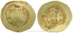 MICHEL VII Ducas (1071-1078), Nomisma histaménon frappé à Constantinople, (Électrum - 4,38 g - 28,9 mm - 6h)
A/ Buste nimbé du Christ de face.
R/ Bu...