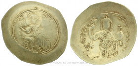 NICÉPHORE III Botaniatès (1078-1081), Nomisma histaménon frappé à Constantinople, (Électrum - 4,36 g - 28,7 mm - 6h)
A/ Le Christ nimbé assis de face...