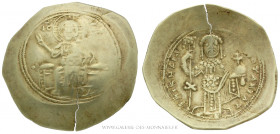 NICÉPHORE III Botaniatès (1078-1081), Nomisma histaménon frappé à Constantinople, (Électrum - 4,32 g - 29,3 mm - 6h)
A/ Le Christ nimbé assis de face...