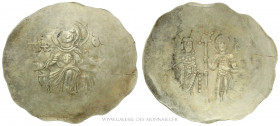 MANUEL Ier Comnène (1143-1180), Nomisma aspron trachy de poids léger frappé à Thessalonique, (Électrum - 2,43 g - 31,8 mm - 6h)
A/ La Vierge Marie ni...