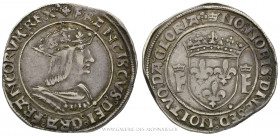 FRANÇOIS Ier (1515-1547), Teston, 14ème type, non daté point 12e Lyon, (Argent - 9,39 g - 30,8 mm - 7h)
A/ + FRANCISCVS: DEI: GRA: FRANCORVM: REX (Tr...