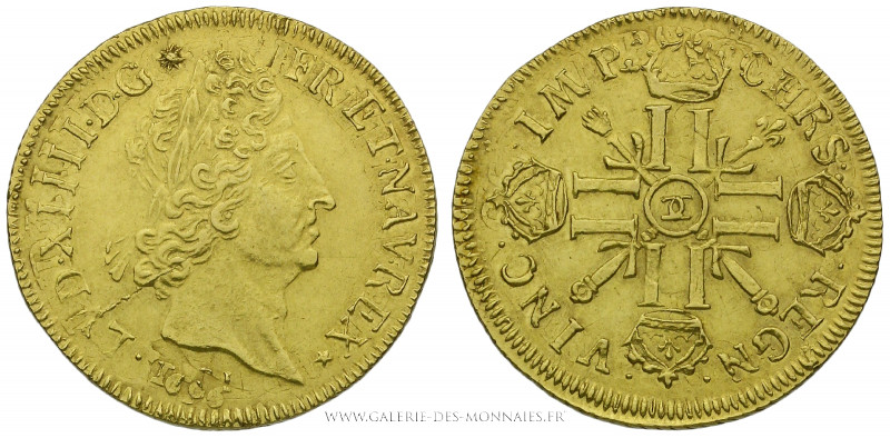 LOUIS XIV (1643-1715), Double louis d'or aux huit L et aux insignes, 1701 CC Bes...