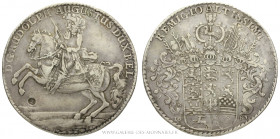 ALLEMAGNE, BRUNSWICK-WOLFENBUTTEL Rodolphe Auguste(1666-1704), Double Thaler 1683 RB contremarque 2, (Argent - 55,67 g - 63,1 mm - 12h)
A/ Rodolphe A...