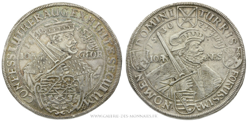 ALLEMAGNE, SAXE - Jean Georges Ier (1616-1656), Double Thaler 1630 Leipzig, 100e...