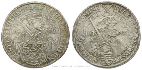 ALLEMAGNE, SAXE - Jean Georges Ier (1616-1656), Double Thaler 1630 Leipzig, 100e anniversaire de la Confession d'Augsbourg, (Argent - 58,06 g - 45,5 m...