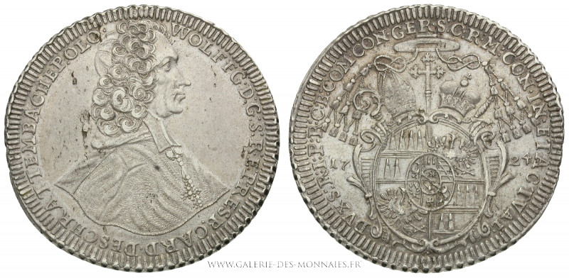 AUTRICHE, ÉVÊCHÉ D'OLMUTZ - W. de Schrattenbach (1711-1738), Thaler 1724, (Argen...