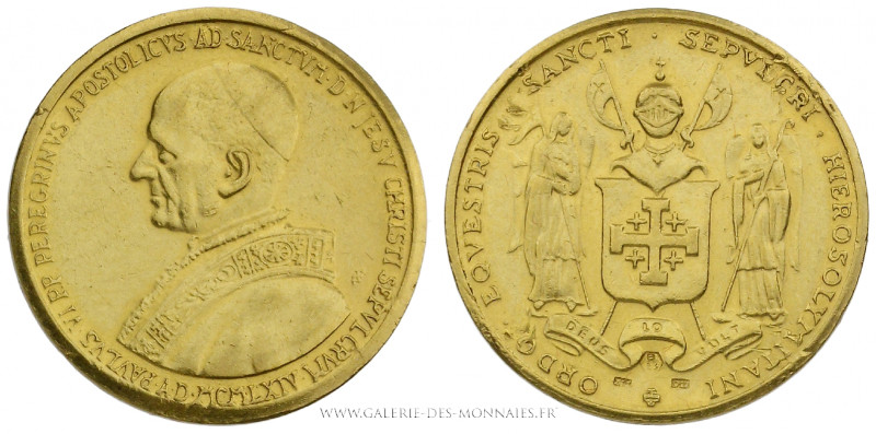 ITALIE, VATICAN - Paul VI (1963-1978), Médaille or Pèlerinage de Paul VI au sain...