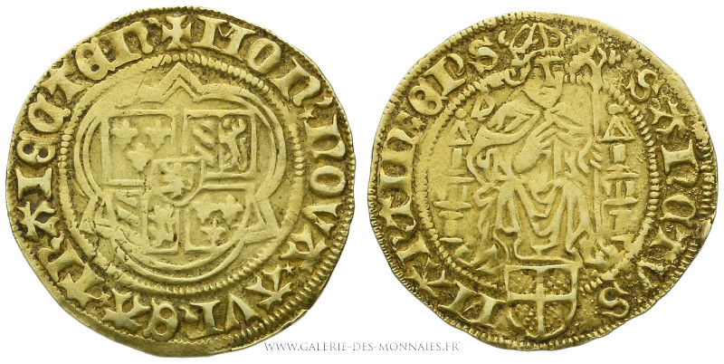 PAYS-BAS, ÉVÊCHÉ D'UTRECHT - David de Bourgogne (1455-1496), Florin d'or au sain...