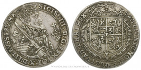 POLOGNE, Sigismond III (1587-1632), Thaler 1627, (Argent - 28,93 g - 41,7 mm - 9h)
A/ Buste à droite.
R/ Armes.
Réf. Kr.KM.44 - Dav.4315
TTB+
Rar...