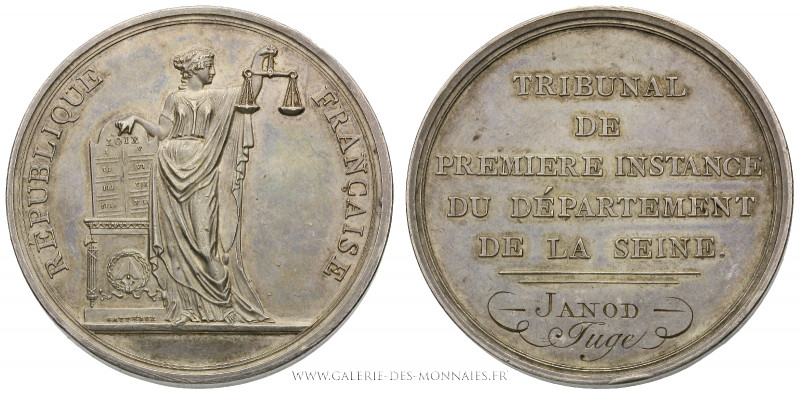 FRANCE, CONSULAT (1799-1804), Médaille d'identité au Tribunal de Première Instan...
