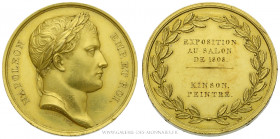 FRANCE, PREMIER EMPIRE (1804-1814), Napoléon Ier (1804-1814), Médaille d'or du salon des artistes de Paris 1808 attribuée au peintre François Joseph K...