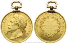 FRANCE, SECOND EMPIRE (1852-1870), Napoléon III (1852-1870), Médaille or Napoléon III Concours d'orphéons d'Alais (Alès) 1864, (Or - 25,74 g - 36,6 mm...