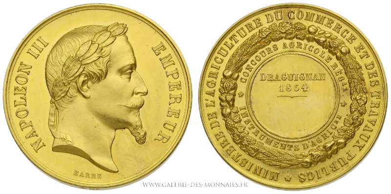 FRANCE, SECOND EMPIRE (1852-1870), Napoléon III (1852-1870), Médaille or Napoléo...