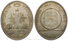 FRANCE, Conseil des Cinq-Cents (1795-1799), Médaille d'identité au conseil des Cinq-cents, 4ème session, AN VII par Gatteaux, (Argent - 64,23 g - 56,5...