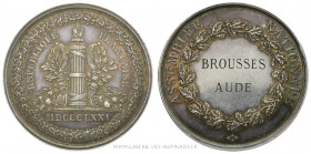 FRANCE, Troisième République (1871-1940), Médaille de Député à l'Assemblée Nationale 1871, (Argent - 64,81 g - 50,5 mm - 12h)
A/ RÉPUBLIQUE FRANÇAISE...