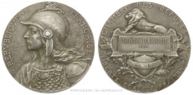FRANCE, Troisième République (1871-1940), Médaille de la Chambre des députés session de 1919, par Deschamps, (Argent - 61,89 g - 50,5 mm - 12h)
A/ RE...