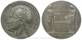 FRANCE, Quatrième République (1946-1958), Médaille d'identité au Conseil de la République 1946, (Argent - 64,57 g - 49,6 mm - 12h)
A/ RÉPUBLIQUE FRAN...