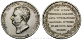 ITALIE, PARME, Médaille Giambattista BODONI par Manfredini 1802, (Argent - 85,16 g - 52,6 mm - 12h)
A/ IOHANNES BAPTISTA BODONIVS MDCCCII. Tête nue à...
