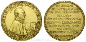 ITALIE, ROME, Médaille de la construction de l'église Saint-Ignace-de-Loyola à Rome, 1626, (Cuivre doré - 62,37 g - 62 mm - 12h)
A/ VT SAPIENS ARCHIT...