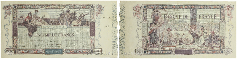 FRANCE, Banque de France, 5000 FRANCS FLAMENG Alphabet H.10 12=1=1918
Réf. F.43...