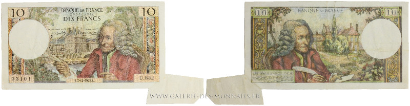 FRANCE, Banque de France, 10 FRANCS VOLTAIRE fauté Alphabet U.832
Réf. F.62/59...