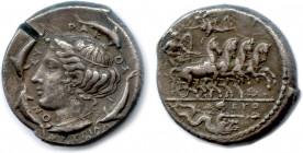 SICILE - SYRACUSE 2e démocratie 466-405
Tête de la nymphe Aréthuse à gauche, les cheveux relevés et retenus par une cordelette. Elle est parée d'un co...