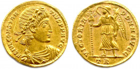 CONSTANCE II Flavius Julius Valerius Constantius 
9 septembre 337 - 3 novembre 361
FL IVL CONSTANTIVS P F AVG. Son buste lauré, drapé et cuirassé. 
R/...
