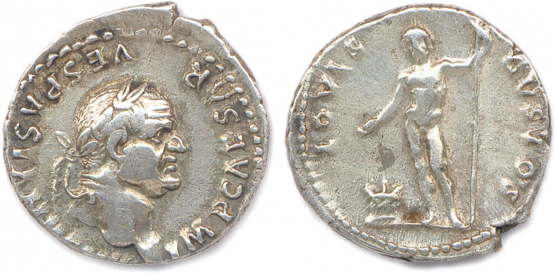 VESPASIEN Titus Flavius Vespasianus 69-79
IMP CAESAR VESPASIANVS AVG. Sa tête la...