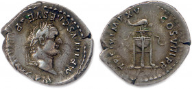 TITUS Titus Flavius Vespasianus Empereur 79-81
IMP TITVS CAES VESPASIAN AVG P M. Sa tête laurée à droite. 
R/. TR P IX IMP XV COS VIII P P. Dauphin su...