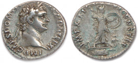 DOMITIEN Titus Flavius Domitianus 
14 septembre 81 - 18 septembre 96
IMP CAES DOMIT AVG GERM P M TR P XI. Sa tête laurée à droite. 
R/. IMP XXI COS XV...
