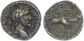 ANTONIN LE PIEUX Titus Aurelius Fulvus Boionus Arius Antoninus 138-161
ANTONINVS AVG PIVS P P. Sa tête laurée à droite. 
R/. COS IIII. Deux mains join...