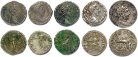 COMMODE Lucius Aurelius Commodus 
1er janvier 177 - 31 décembre 192
Cinq monnaies (4 Deniers et 1 Antoninien) :
♦ Cohen 385, 532, 775, 786 et 1010 (fé...