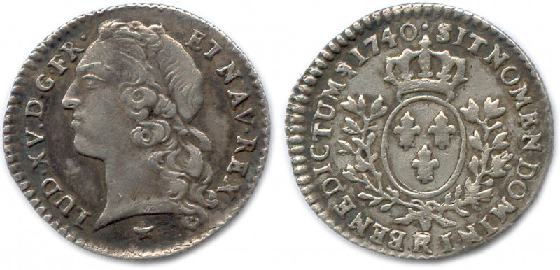 LOUIS XV 1715-1774
Sa tête ceinte d'un bandeau. Étoile, marque de Pierre Antoine...