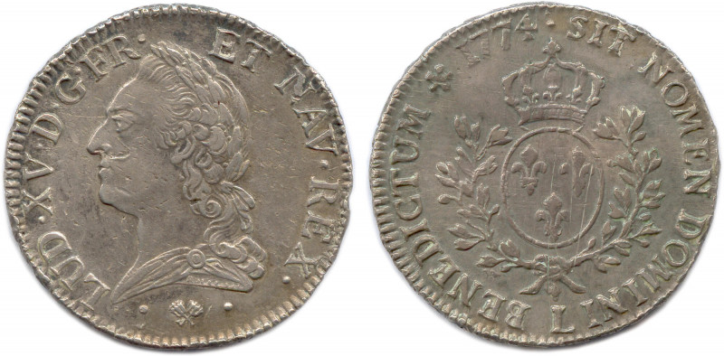 LOUIS XV 1715-1774
Buste lauré et drapé du roi âgé. Signé ROETT.FIL sur la 
tran...