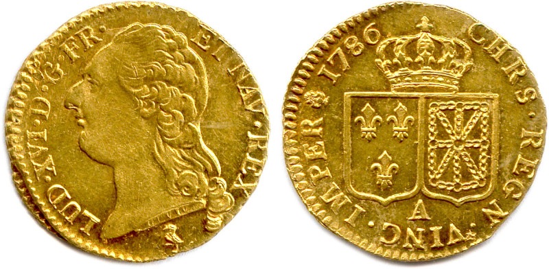 LOUIS XVI 1774-1793
Sa tête nue signée DUVIV. Héron, Jean II Dupeyron de la Cost...